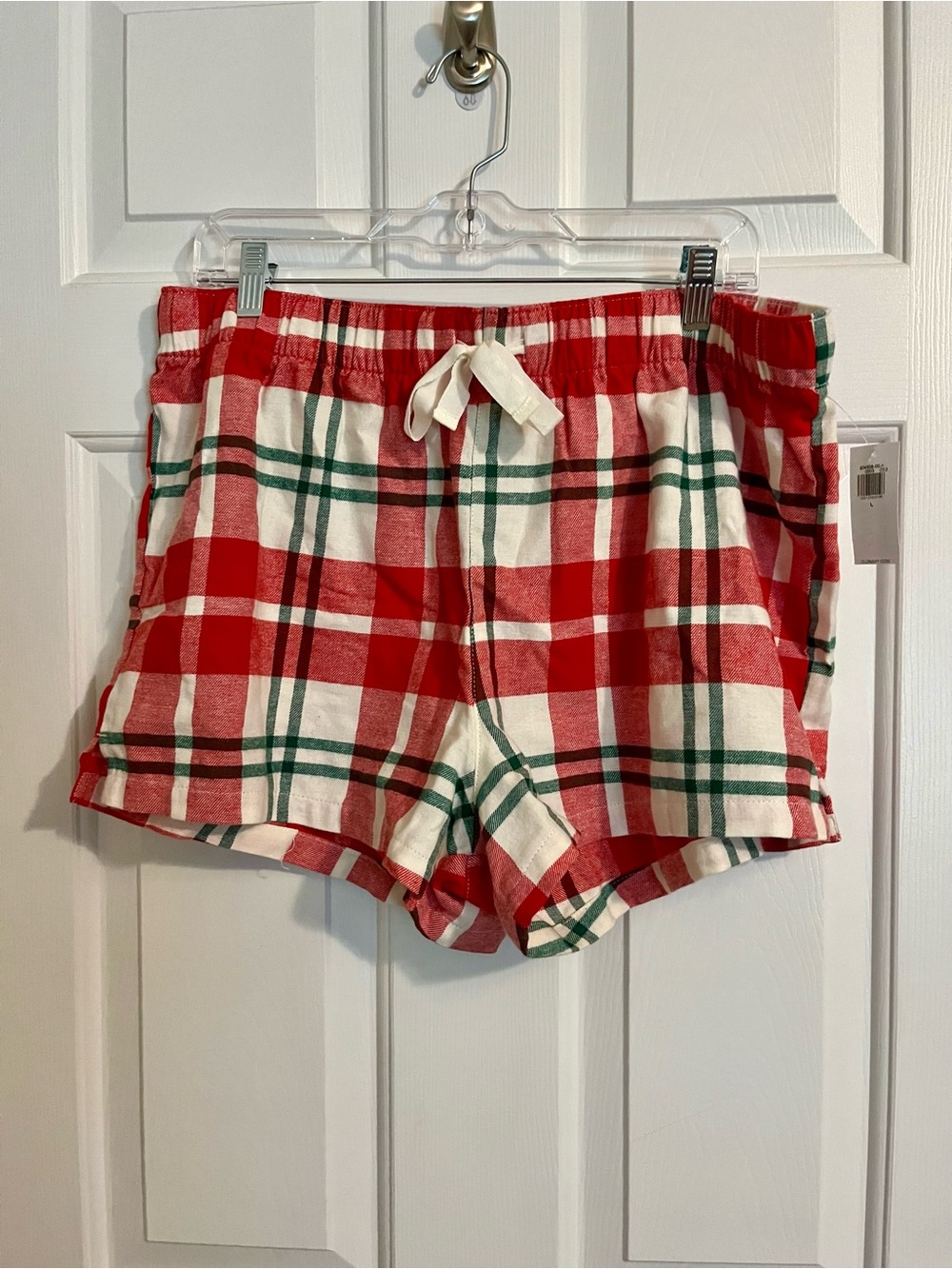 Old Navy Red, White and Green Flannel Plaid Lounge Shorts Women’s NWT